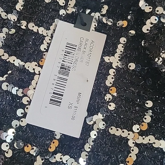 NWT ASTR The Label Carmen Sequin Strapless Mini Dress-Black/Silver - Picture 10 of 13